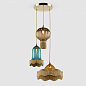 Светильник R&B RB-VINTAGE-BELL-MIX-3-DROP-CLUSTER-SATINWOOD-GOLD — фото 1
