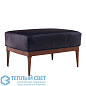 Laurette Ottoman Indigo Leather Dark Walnut оттоманка Arteriors 8103 — фото 1