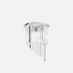 168913 Ideal lux Carlton трёхрожковое настенное бра с подвесками из стекла