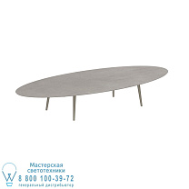ВЫСОКИЙ СТОЛ STYLETTO 320X140CM, АЛЮМИНИЕВЫЕ НОЖКИ, ПЕСОЧНАЯ КЕРАМИЧЕСКАЯ СТОЛЕШНЯЯ CEMENTO LUMINOSO Royal Botania