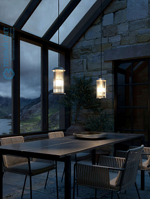 уличный подвесной светильник оцинкованный с тремя плафонами