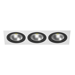 i836070707 Lightstar Intero 111 двойной встраиваемый потолочный светильник бело-черный