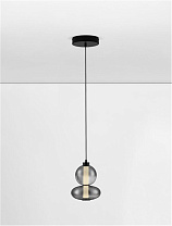 Triac Dimmable Gradient Smokey Gray Glass Matt Black Metal LED 12 Watt 220-240 Volt 840 Lm 3000K IP20 D:20 H:158cm