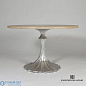 Flute Table Top-Round-Cerused Oak-48 Global Views стол