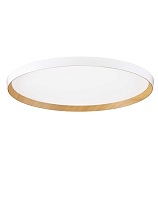 Triac Dimmable Sandy White & Wood Colour Metal, Aluminium & Acrylic LED 55Watt 220-240Volt 4760Lm IP20 2700-3000-4000K CCT by Dip Switch Light Up & Down D:60 H:7 cm