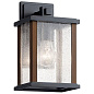 Marimount 11" 1 Light Outdoor Wall Light with Clear Ribbed Glass Black уличный настенный светильник 59016BK Kichler — фото 1