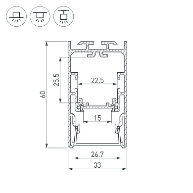 Профиль с экраном Arlight S2-LINE-2500