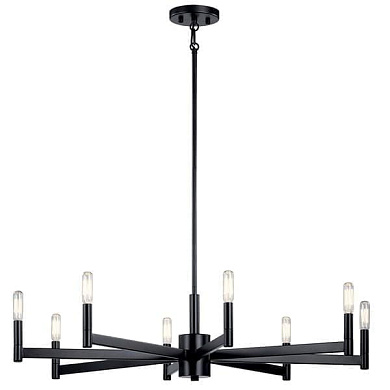 Erzo 8 Light Chandelier Black люстра 43857BK Kichler