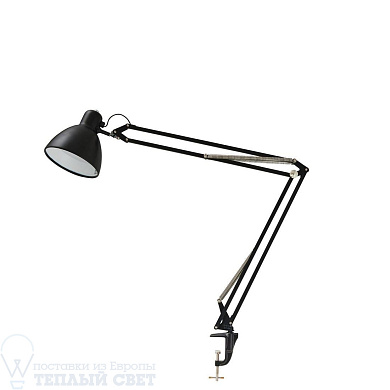 настольная лампа с черным плафоном и подвижным кронштейном