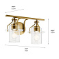 Everett 16" 2 Light Vanity Light Natural Brass настенный светильник 55078NBR Kichler — фото 10