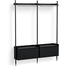 AB854-B666-AI80 Hay Pier System двухколоночный стеллаж чёрного цвета с модульными нижними секциями