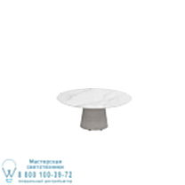 СТОЛ CONIX КРУГЛЫЙ Ø 120 СМ ВЫСОКИЕ НОЖКИ ДЛЯ ГОСТИНОЙ БЕТОН ЦЕМЕНТ СЕРЫЙ - СТОЛЕШНИЦА КЕРАМИЧЕСКАЯ BIANCO STATUARIO Royal Botania