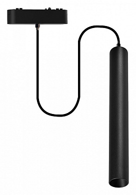 магнитный трековый светильник чёрного цвета вытянутой формы с фокусированным потоком света 48V