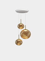 Подвесная система Tom Dixon Whirl Trio-Round - Золотой полированный Поликарбонат