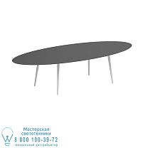 STYLETTO СТАНДАРТНЫЙ ОБЕДЕННЫЙ СТОЛ 320X140CM АЛЮМИНИЕВЫЕ НОЖКИ БЕЛАЯ КЕРАМИЧЕСКАЯ СТОЛЕШНЯ ЧЕРНАЯ Royal Botania