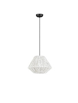 White Handmade Art-Made Line & Paper Pulp Black Fabric Cable LED E27 1x12Watt 100-240Volt IP20 Bulb Excluded D:45 H:200 cm