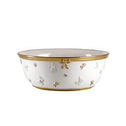 0007152-402 Villari Butterfly фруктовая чаша бело-золотая с орнаментом