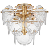 Loire Medium Tiered Flush Mount золото с прозрачным стеклом стриэ