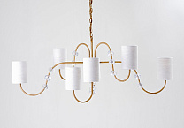 French Brass with Clear Glass shown with 7 x 4 Cylinder in Natural Linen and Cream Card lining