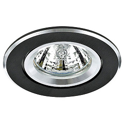 011008 Lightstar Banale weng встраиваемый потолочный светильник круглый черно-хромированный