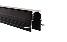 CLT 0.123 01 L3000 BL Crystal Lux SPACE магнитный встраиваемый удлиненный шинопровод черного цвета