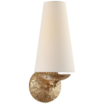 Fontaine Single Sconce позолоченный гипс с льняным абажуром
