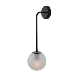 MLWL425 Mullan Lighting Newport одноламповый настенный светильник с матовым стеклянным шаровым плафоном на изогнутом держателе