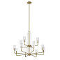 Kimrose 12 Light Chandelier with Clear Fluted Glass Brushed Natural Brass люстра 52412BNB Kichler — фото 4