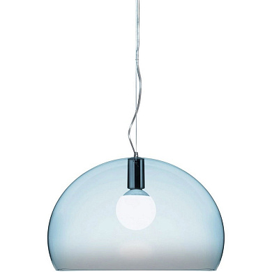 подвесной светильник полусферической формы голубого оттенка