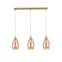 A7951SP-3GO Arte Lamp BARRY подвесной светильник с тремя колбовидными плафонами на перекладине