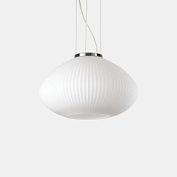 285184 Ideal lux Plisse' подвесной светильник с рифлёным плафоном из стекла в стиле ретро