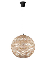 Natural Rattan Black Fabric Wire & Base LED E27 1x12 Watt 100-240 Volt IP20 Bulb Excluded D: 40 H: 250 cm