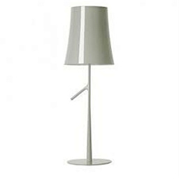 FN2210012L_25 Foscarini Birdie настольная лампа с абажуром цилиндрической формы на тонкой ножке серого оттенка