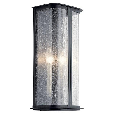 Timmin  18" 1 Light Wall Light with Clear Seeded Glass and Distressed Black уличный настенный светильник 59092DBK Kichler