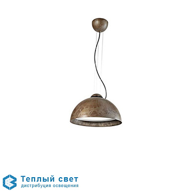 подвесной светильник с металлическим полусферическим плафоном бронзового оттенка