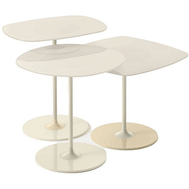 04043BI Kartell Thierry Набор из 3 журнальных столиков, белый