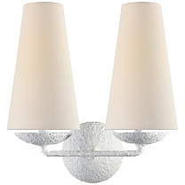 Fontaine Double Sconce гипс с льняными абажурами
