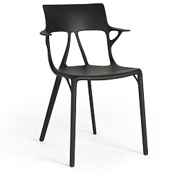 05886NE Kartell AI кресло с изогнутыми подлокотниками черного цвета