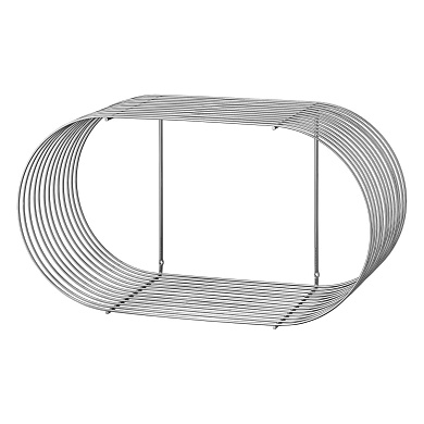 503290004084 CURVA AYTM Настенная полка из серебристого металла высотой 33 см
