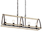 Gartin 36" 5 Light Linear Chandelier Weathered Zinc and White-Washed Wood  люстра 82341 Kichler — фото 3
