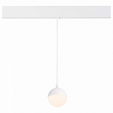 магнитный трековый светильник с белым шаровым плафоном 48V