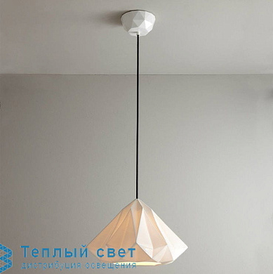 подвесной светильник с одиночным геометрическим стеклянным плафоном