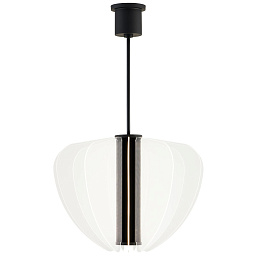 EU-702NYR28 Visual Comfort Nyra подвесная люстра с крупным вытянутым стеклянным плафоном и центральной металлической колонной