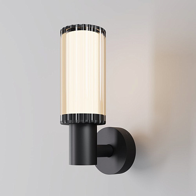 Уличный настенный светильник Maytoni Rib 23W Черный O502WL-01B