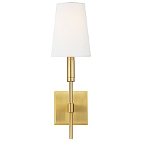 Beckham Classic Sconce патинированная латунь с льняным абажуром