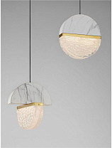 Triac Dimmable Clear & White Cloud Glass, White Marble, Brass Gold Metal, Matt Black Metal Base LED 18Watt 220-240Volt 1206Lm IP20 2700K D:38 H:150 cm