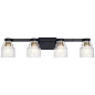 Vionnet 33.5" 4 Light Vanity Light Clear Glass Black настенный светильник 55013BK Kichler — фото 7