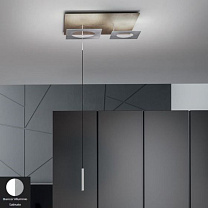 PETRA  SOSPENSIONE 41+13W 2700K BIANCO- ALLUMINIO SATINATO