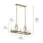 Kimrose 10 Light Linear Chandelier with Clear Fluted Glass Brushed Natural Brass люстра 52413BNB Kichler