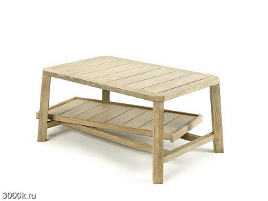 Журнальный столик Petit Club Ethimo, 84×54, беленый тик PCTCRT5
